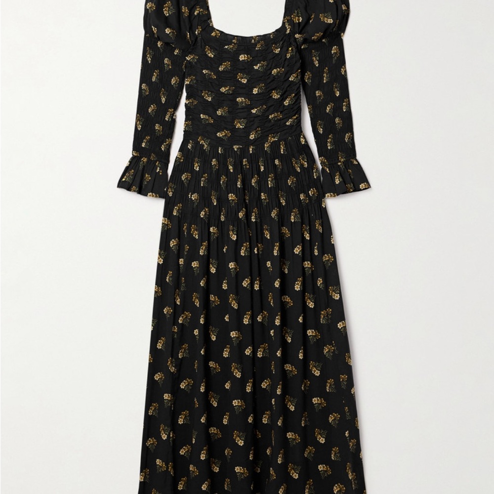 Doen Black Wilmina Floral Dress
